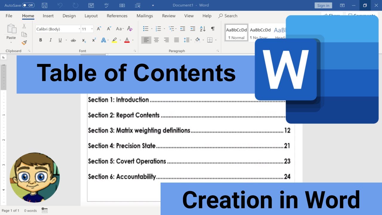 create table of contents in word 2011 for mac